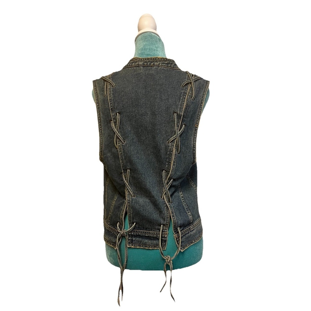 Free People Denim Vest Size S Blue Gilet Northern Light Western Cottage - Picture 3 of 7